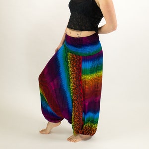 Rainbow Harem Pants Ali Baba Pants Genie Pants Low Crotch Yoga Trousers
