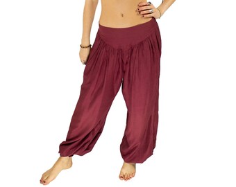 Hippie Maroon Aladdin Boho Hose Psy Trance Yoga Haremshose