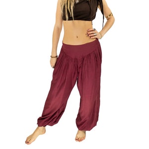 Hippie Maroon Aladdin Boho Trouers Psy Trance Yoga Harem Pants