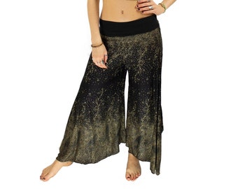 Palazzo Flared Hippie Harem Trousers, Black Culottes, Palazzo Pants