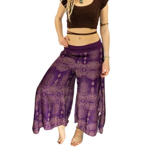 Purple Palazzo Flared Hippie Harem Trouser/Culottes