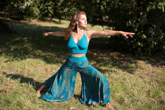 Turquoise palazzo pants sales