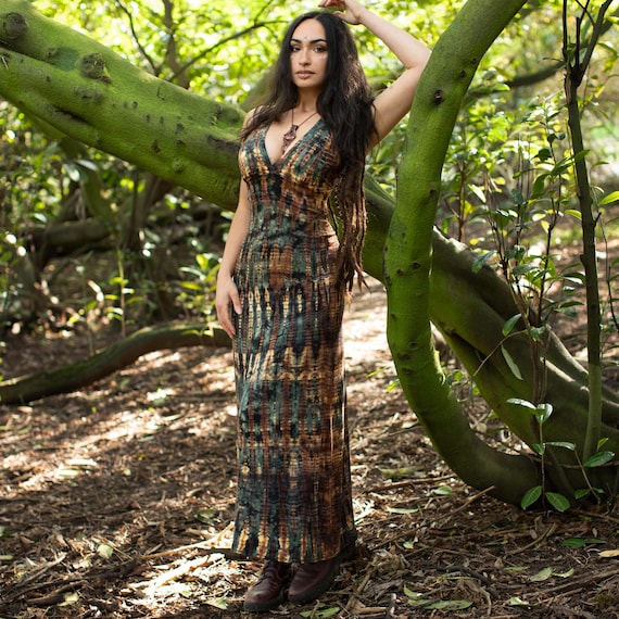 chinese dress ladies Goddess - Tie Dye Kaftan maxi Dress - Long Summer Dress