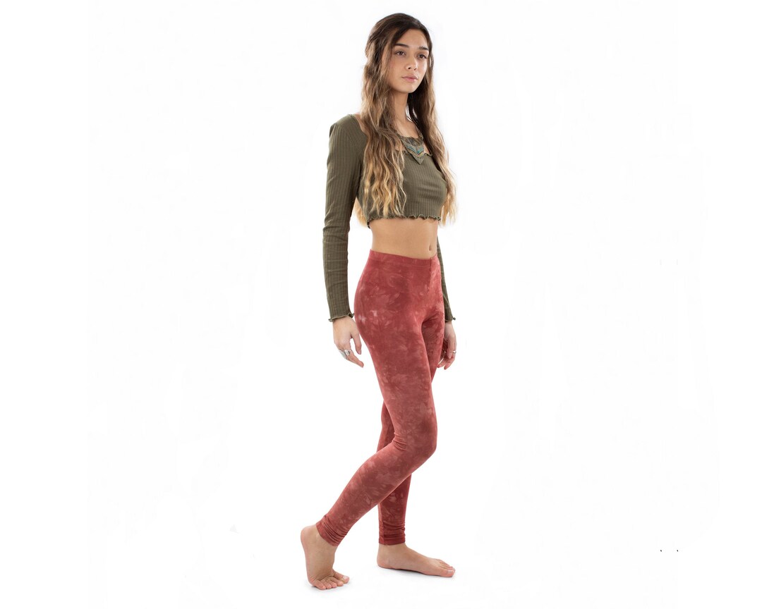 Terracotta Red Stonewash Tie Dye Hippie Yoga Psychedelic Festival ...