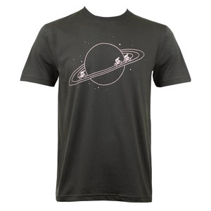 Space Cyclist Sci-Fi Grey T-shirt Hippie Psytrance Graphic T-shirt