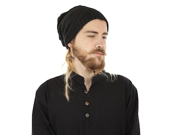 Gorro holgado de algodón tejido, gorro hippie Psy Trance unisex