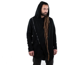 Boho Hippie Wrap Cardigan Hooded Jacket Psy Trance Jacket Unisex