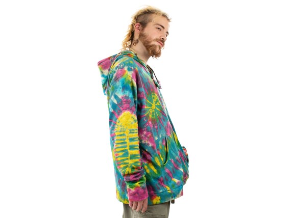 hippy psy Childrens Jacket baby Festival coat hoody colourful rainbow boho 