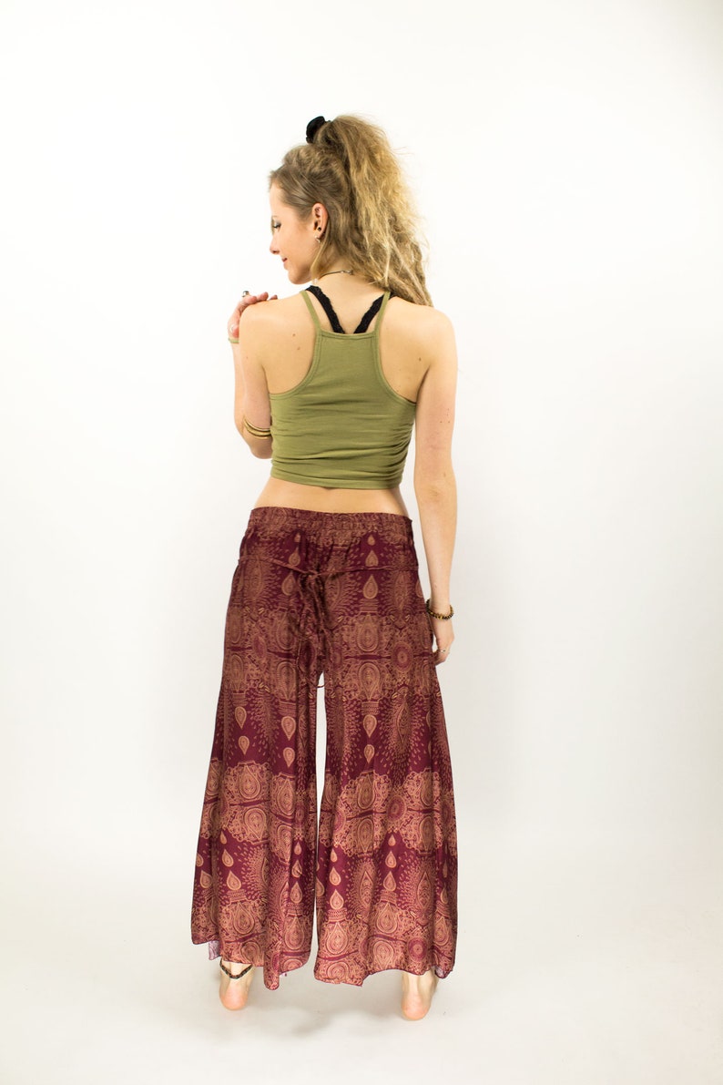 Green /& Black Palazzo Flared Hippie Harem TrouserCulottes Turquoise