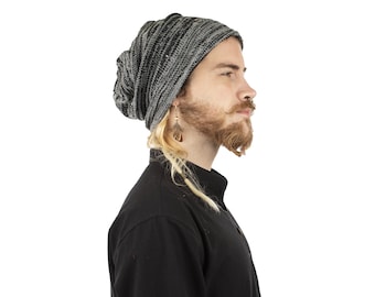 Chapeau de bonnet tissé en coton Slouch, chapeau de bonnet Hippie Psy Trance Unisexe