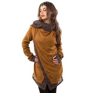 Lace Crochet Hooded Hippie Cardigan, Psy Trance Jacket, Boho Knitted Wap