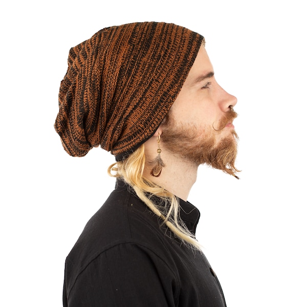 Gewebte Baumwolle Slouch Beanie Mütze, Hippie Psy Trance Beanie Mütze Unisex