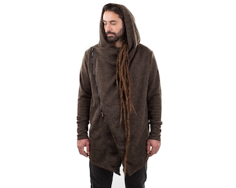 Boho Hippie Wrap Cardigan Hooded Jacket Psy Trance Jacket Unisex