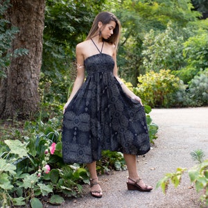 Boho Bandeau Dress Skirt Mandala Paisley Halterneck Hippie Dress