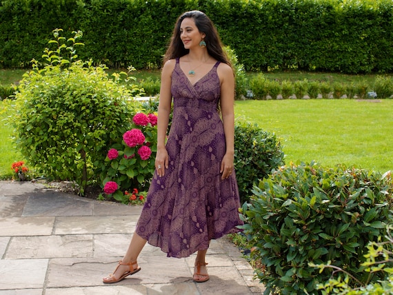 purple gypsy dress Purple Grecian Bohemian Dress, Hippie Long Dress, Boho Gypsy Style