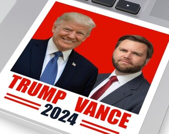 Trump Vance 2024 Sticker: Republican Ticket, Glossy Vinyl