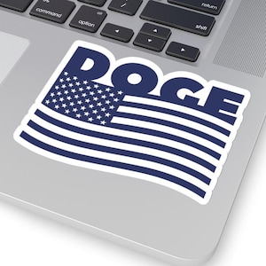 DOGE USA Flag Sticker: Durable Vinyl Indoor Decor