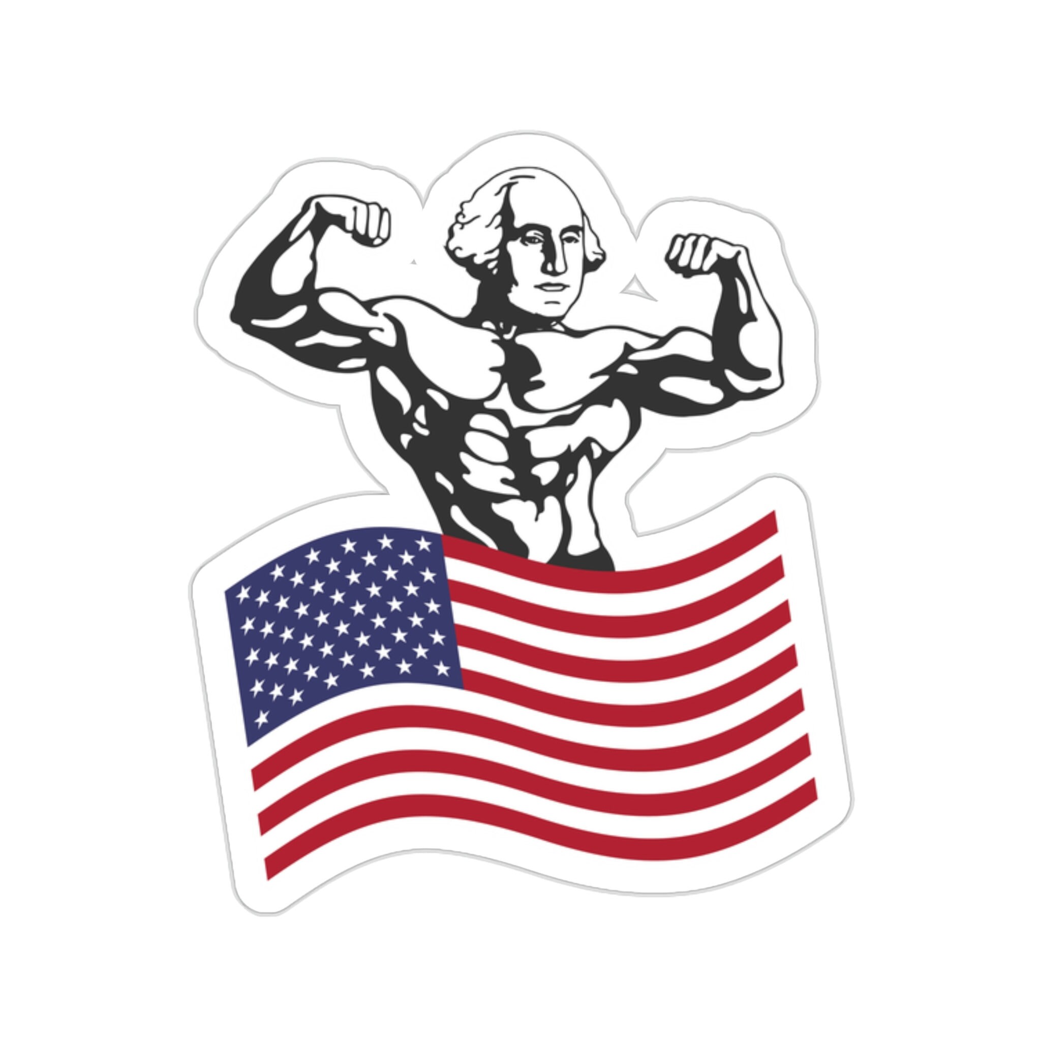 George Washington Buff American Muscle Sticker - American Humor - Etsy