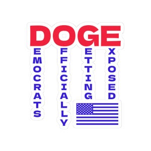 Pegatina "Demócratas al descubierto" de DOGE - Vinilo con humor político