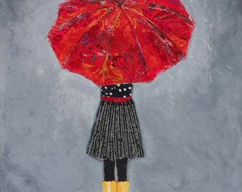 Giclée Art Print - Red Umbrella