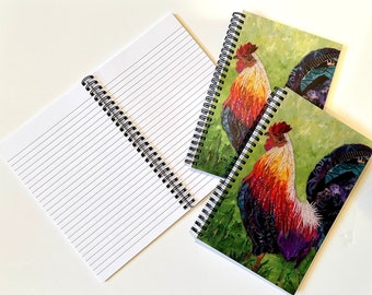 Collage Art Journal Rooster - Great Gift for Teacher, Coworker or Friend.