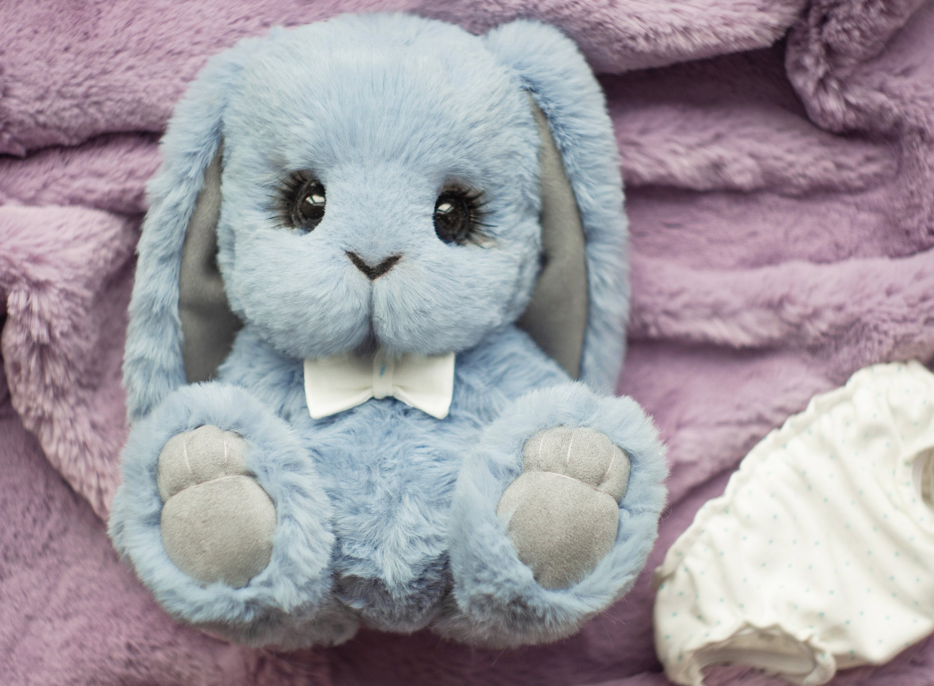 Blue Bunny Soft Toy Art Rabbit Doll Stuffed Hare Toy Easter Etsy