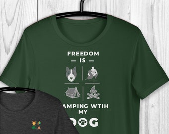 Camping With My Dog Graphic Tee, Outdoors Adventure Shirt
