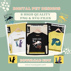 Horse SVG, Cat and Dog PNG Files, Jumping Horse Clipart, Animal Digital Download Art for Pet Lovers | MySkyPet