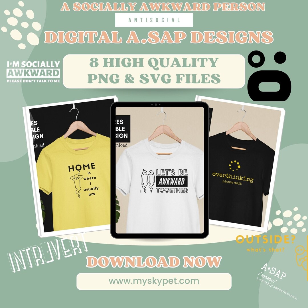 Introvert SVG PNG Bundle | Antisocial Funny Overthinking Digital ...