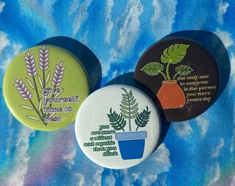Plant Positivity 2.25 Inch Pinback Buttons
