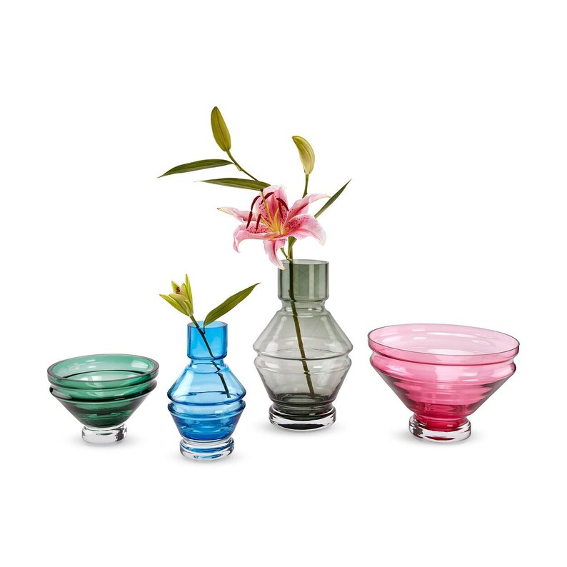 Raawii RELAE Glass Bowl Aquamarine Blue