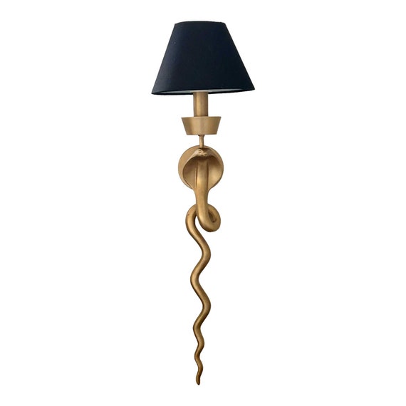 Antique Gold Snake Wall Light Sconce Black Etsy Australia