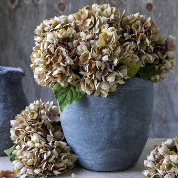 Faux Hydrangea Stem in "Dusk"