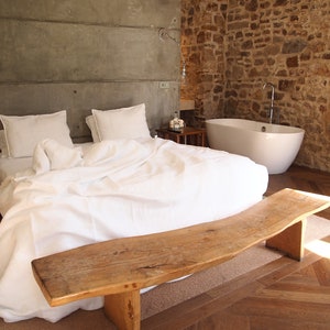 Luxury Double Duvet Cover Set 100% Linen White Flax Bedding Soft Pillow GIFT BAG