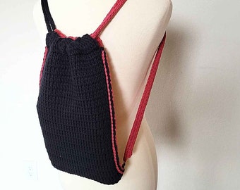 Drawstring Backpack Tunisian Crochet Pattern | Easy Crochet Pattern | PDF | Instant Download