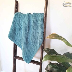 Easy 2 Stitch Textured Tunisian Crochet Blankets Beginner Friendly PDF Pattern Instant Download Adjustable Size Modern Home Decor image 9