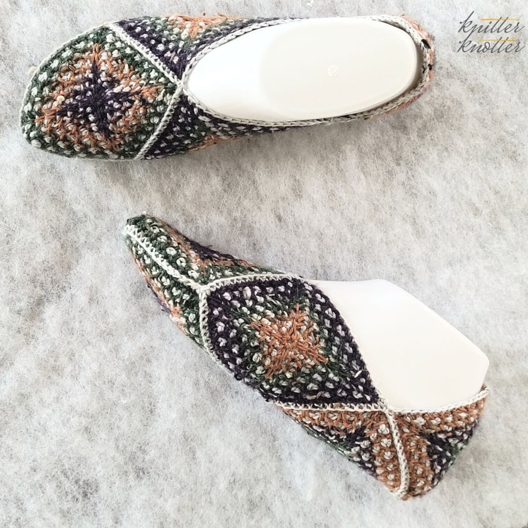 Tunisian Granny Square Slippers Pattern Tunisian Crochet PDF Instant