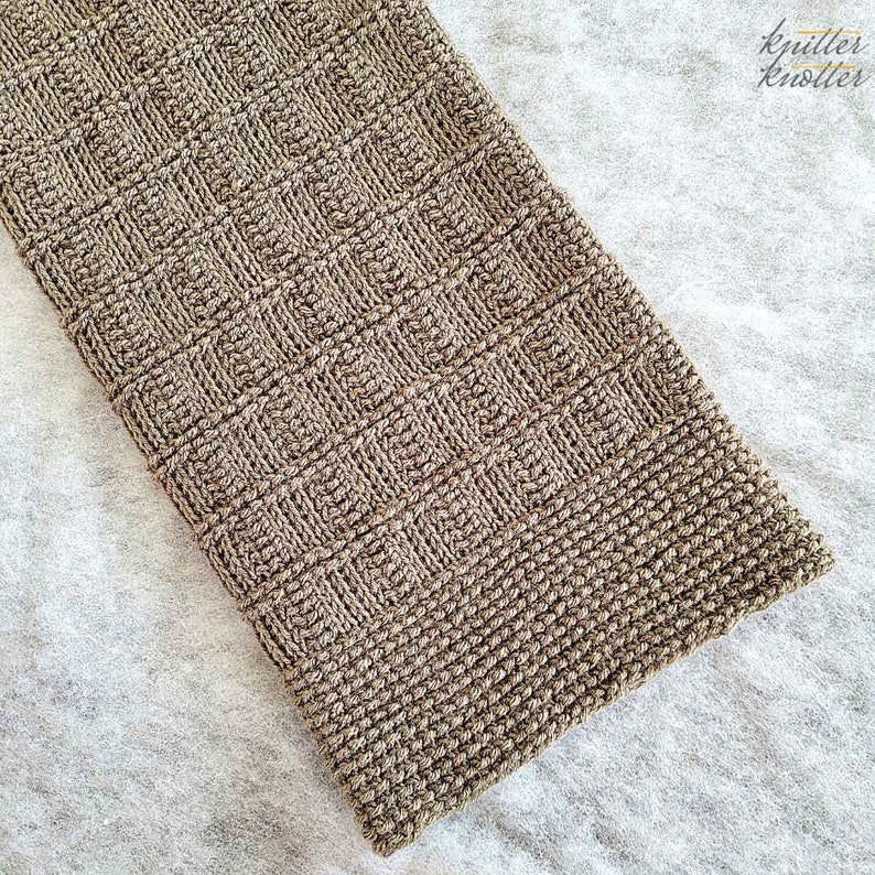 Easy Tunisian Crochet Blanket Beginner Friendly PDF Pattern Instant Download Adjustable Size Baby Blanket Textured Pattern image 6