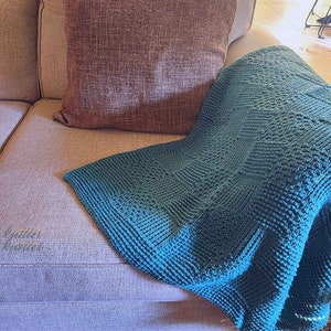 Easy 2 Stitch Textured Tunisian Crochet Blankets Beginner Friendly PDF Pattern Instant Download Adjustable Size Modern Home Decor image 8