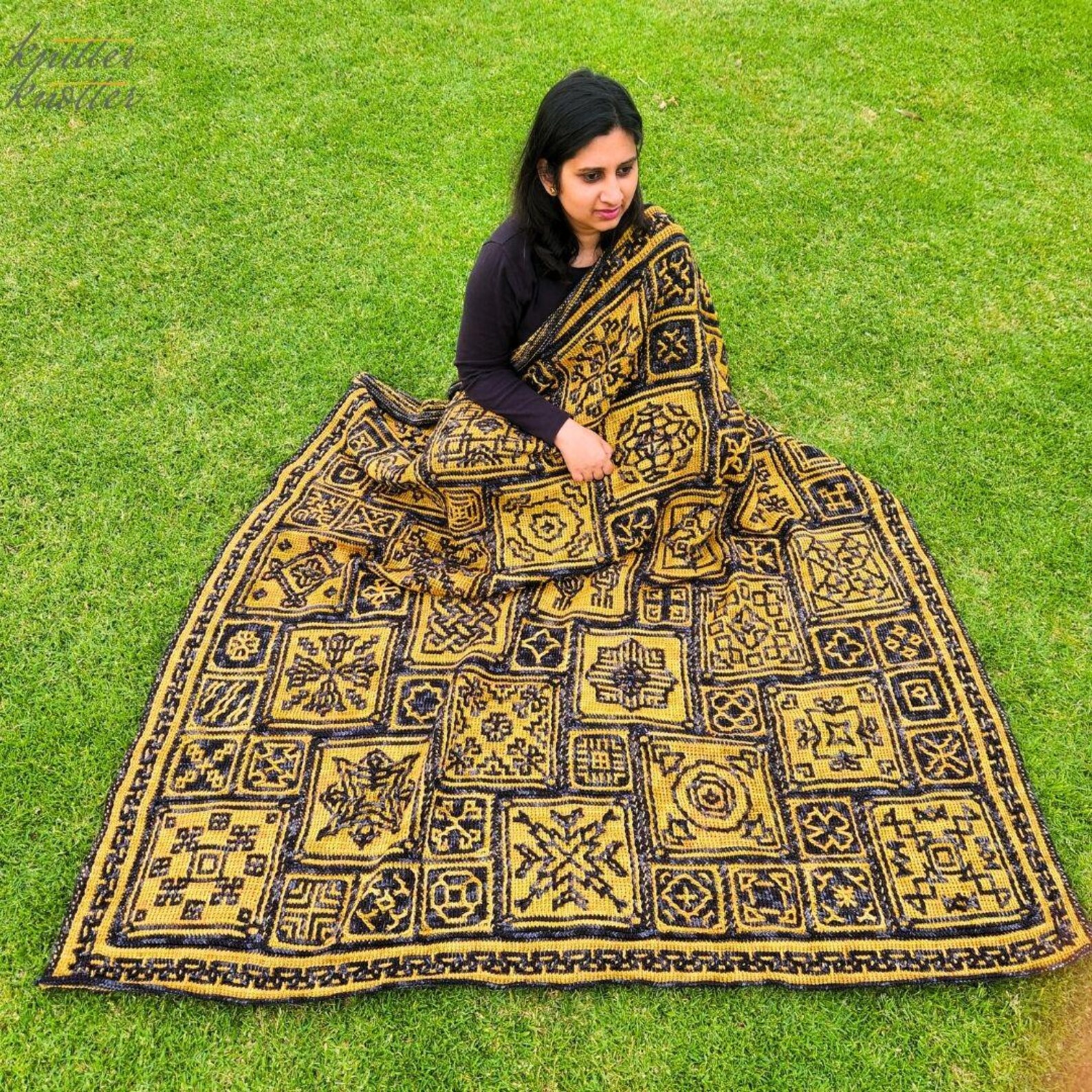 70 Squares - Tunisian Mosaic Crochet Blanket Pattern - Sona CAL ...