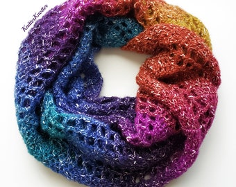 Rainbow Shawlette | Double crochet | Crochet Pattern | PDF