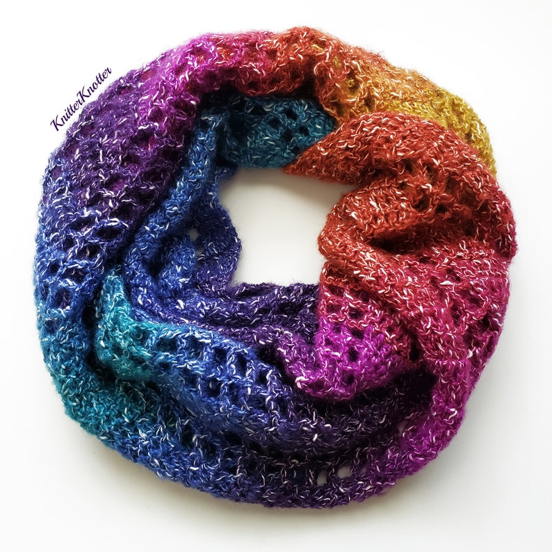 Rainbow Shawlette  Double crochet  Crochet Pattern  PDF image 1