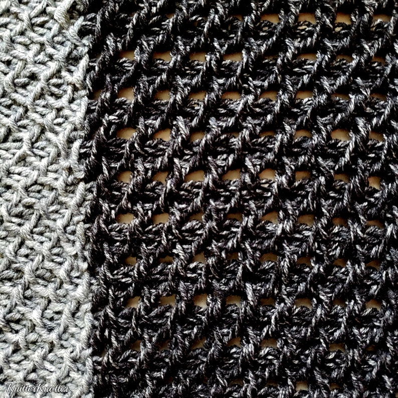 Tunisian Crochet Shawl With Pockets Easy Boho Wrap Scarf image 6