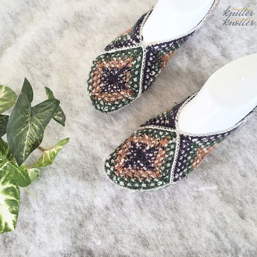 Tunisian Granny Square Slippers Pattern Tunisian Crochet PDF Instant