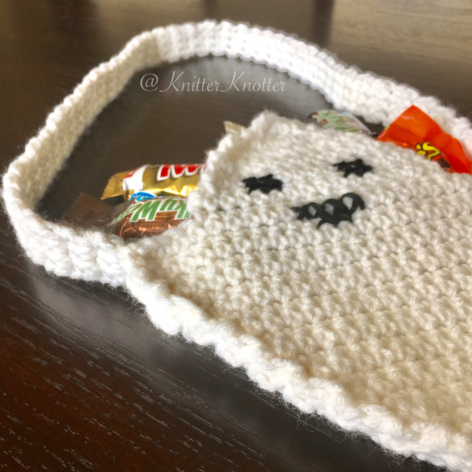Halloween Ghost Treat Bag - Crochet Pattern - Trick or Treat Bag ...