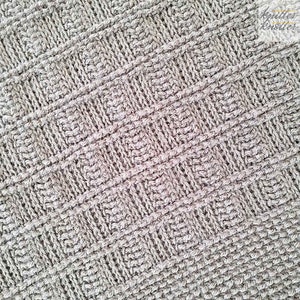 Easy Tunisian Crochet Blanket Beginner Friendly PDF Pattern Instant Download Adjustable Size Baby Blanket Textured Pattern image 5