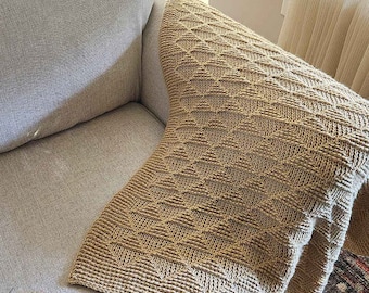 Manta de ganchillo tunecina moderna / Apta para principiantes / Patrón en PDF / Descarga instantánea / Tamaño ajustable / Patrón texturizado afgano