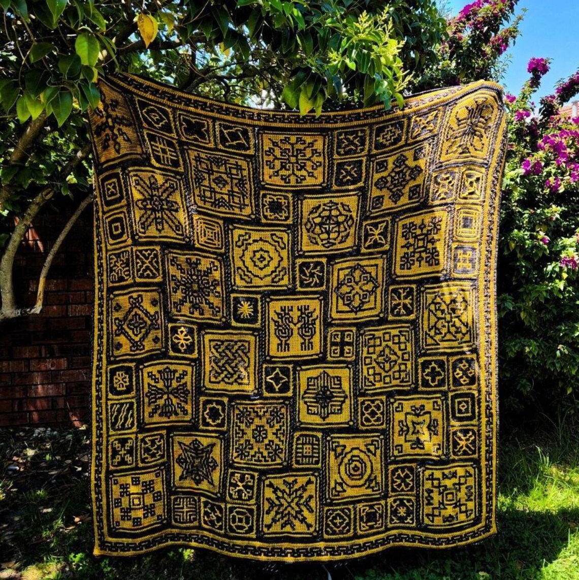 70 Squares - Tunisian Mosaic Crochet Blanket Pattern - Sona CAL ...
