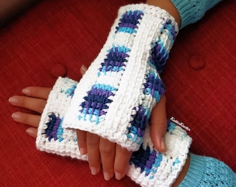 Fingerless Mittens | Easy Tunisian Crochet Pattern | PDF | Glove pattern | Arm warmer | Wrist Warmer | Texting Gloves | One stitch pattern