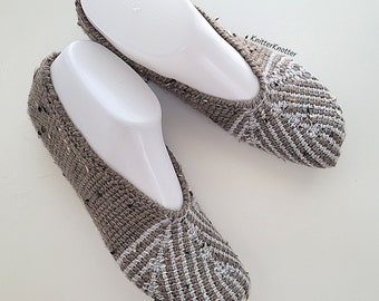 Crochet Slippers Pattern | Tunisian Crochet | PDF | Instant Download | Handmade Gift | Mother's Day | US Sizes 0-12.5 (Children and Adults)